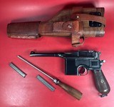 German Mauser Broomhandle 7.63x25mm C96, Stock Holster. Excellent Condition
