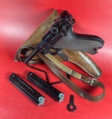 WWII 1938 Mauser P08 Luger 42 9mm. Full Rig Excellent Condition. - 1 of 18