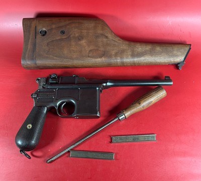 German Mauser Broomhandle 7.63x25mm C96, Stock Holster. Excellent Condition