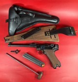 WWI 1918 DWM P08 Artillery Luger. STOCK, 2 mags TOOLS, HOLSTER 9mm - 1 of 17