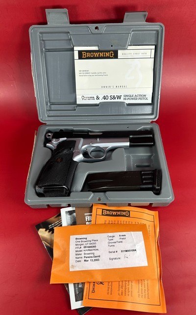 Belgium Browning Hi power, Two Tone, Practical 9mm LNIB. Rare - Image 1 of 13