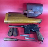 German Mauser Broomhandle 7.63x25mm C96, Stock Holster. Excellent Condition - 1 of 19