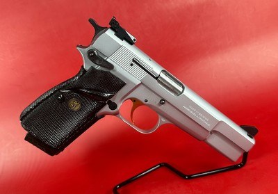 1996 Browning Hi power, Silver Chrome, Gold Trigger, Adj Sights, 9mm 2-10rd - Image 3 of 13