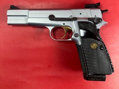 1996 Browning Hi power, Silver Chrome, Gold Trigger, Adj Sights, 9mm 2-10rd - Image 12 of 13