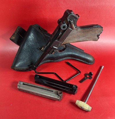 1921 DWM Luger P08 9mm. Matching. 2 mags. Holster. Tools. Excellent Cond. - Image 1 of 17