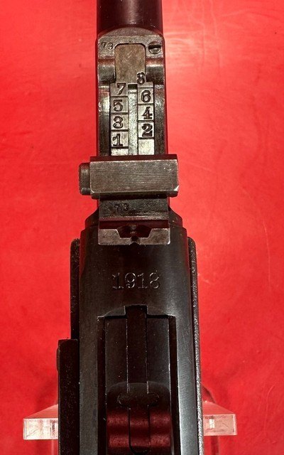 WWI 1918 DWM P08 Artillery Luger STOCK, 2 mags TOOLS, HOLSTER 9mm Excellent - Image 8 of 16
