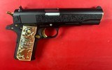 STUNNING Colt 1911. Engraved, Gold Plated Parts & Grips. 45 ACP. NIB - Image 13 of 16