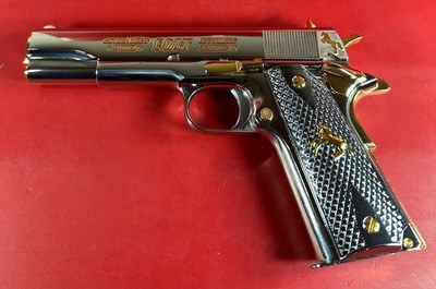 NIB Colt 1911 Government. High Polished, Engraved, Gold Plated. 45 ACP. - Image 8 of 14