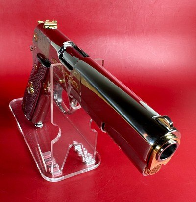 NIB Colt 1911 Government. High Polished, Engraved, Gold Plated. 45 ACP. - Image 4 of 14