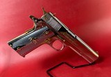 NIB Colt 1911 Government. High Polished, Engraved, Gold Plated. 45 ACP. - Image 2 of 14