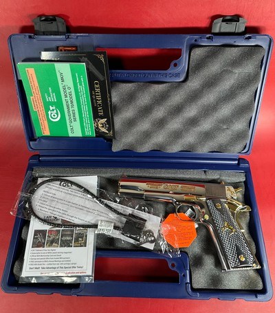 NIB Colt 1911 Government. High Polished, Engraved, Gold Plated. 45 ACP. - Image 14 of 14