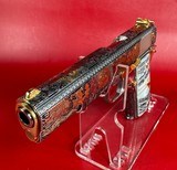 CUSTOM Colt 1911 Polished Stainless, Black, Engraved, Gold Plated 38 Super - Image 3 of 16