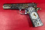 CUSTOM Colt 1911 Polished Stainless, Black, Engraved, Gold Plated 38 Super - Image 13 of 16