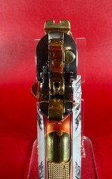 CUSTOM Colt 1911 Polished Stainless, Black, Engraved, Gold Plated 38 Super - Image 5 of 16