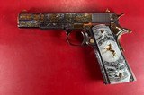 CUSTOM Colt 1911 Polished Stainless, Black, Engraved, Gold Plated 38 Super - Image 10 of 16