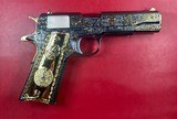 Colt 1911 Government, Polished Stainless, Black, Engraved, Gold Plated 38 Super - Image 11 of 16