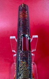 Colt 1911 Government, Polished Stainless, Black, Engraved, Gold Plated 38 Super - Image 6 of 16
