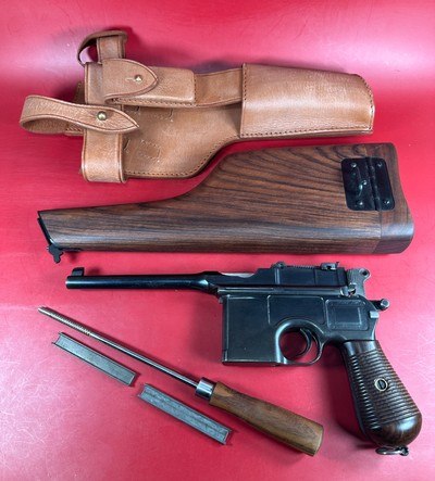 German Mauser Broomhandle 7.63x25mm C96, Stock Holster. Excellent Condition - Image 1 of 16