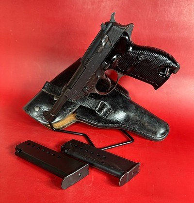 WWII GERMAN 1944 Walther P38 AC44 9mm. 1944 Holster. Excellent Condition - Image 1 of 18