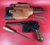 German Mauser Broomhandle 7.63x25mm C96, Stock Holster. Excellent Condition