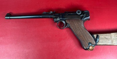WWI 1917 DWM P08 Artillery Luger. STOCK, 2 mags TOOLS, HOLSTER 9mm Matching - Image 12 of 17