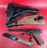 WWI 1917 DWM P08 Artillery Luger. STOCK, 2 mags TOOLS, HOLSTER 9mm Matching - Image 1 of 17