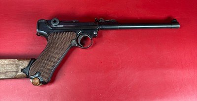 WWI 1917 DWM P08 Artillery Luger. STOCK, 2 mags TOOLS, HOLSTER 9mm Matching - Image 13 of 17