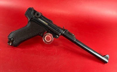 WWI 1918 DWM P08 Artillery Luger STOCK, 2 mags TOOLS, HOLSTER 9mm Excellent - Image 3 of 18