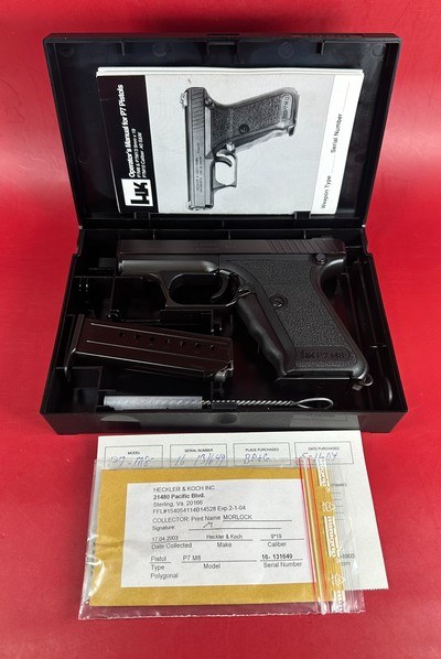 2003 Heckler & Koch HK P7 M8 9mm 2 mags. H&K. Rare. LNIB P7M8 - Image 1 of 15