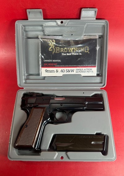 1994 Belgium Browning Hi power, 9mm. 2x13rd mags. Walnut Grips. LNIB. - Image 1 of 15