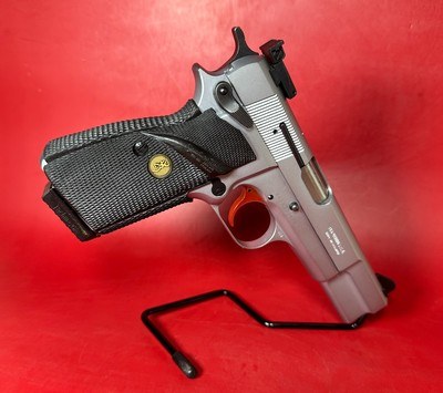 1996 Browning Hi power, Silver Chrome, Gold Trigger, Adj Sights, 9mm 2-13rd - Image 3 of 17