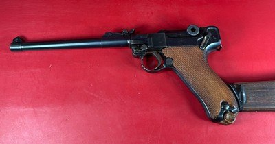 WWI 1917 DWM P08 Artillery Luger. STOCK, 2 mags TOOLS, HOLSTER 9mm Matching - Image 12 of 17