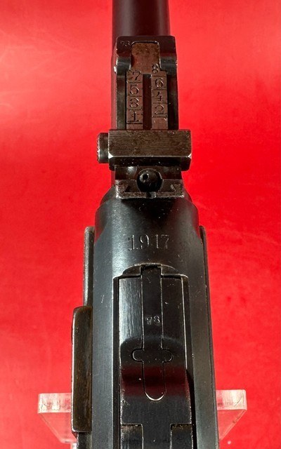 WWI 1917 DWM P08 Artillery Luger. STOCK, 2 mags TOOLS, HOLSTER 9mm Matching - Image 8 of 17