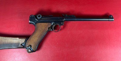 WWI 1917 DWM P08 Artillery Luger. STOCK, 2 mags TOOLS, HOLSTER 9mm Matching - Image 13 of 17