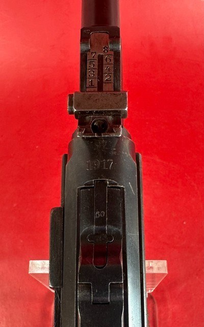 WWI 1917 DWM P08 Artillery Luger. STOCK, 2 mags TOOLS, HOLSTER 9mm Matching - Image 8 of 17