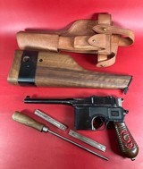 German Mauser C96 Broomhandle Red 9. 9mm luger. Excellent Condition. Rare - Image 1 of 21