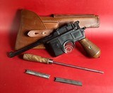 German Mauser Broomhandle 7.63x25mm C96, Stock Holster. Excellent Condition - Image 1 of 18