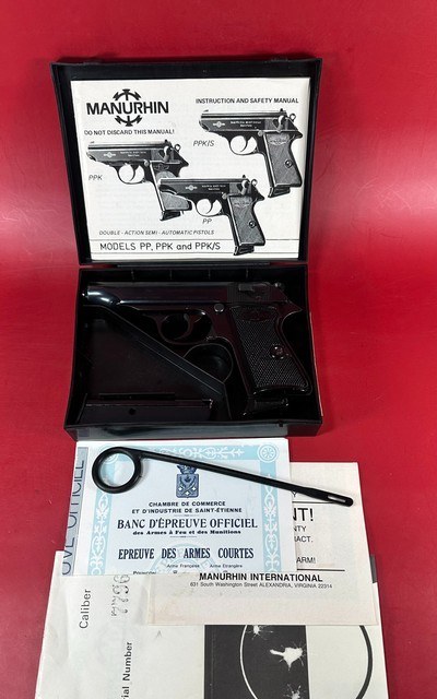 MANURHIN WALTHER PP 380 ACP BLUED. 2 mags. Rare. Excellent - Image 1 of 15
