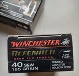 Winchester Elite Defender 40 S&W 165 Grain Bonded Jacked Hollow Point Ammunition 160 rounds - 2 of 4
