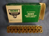 RCBS Basic Cases .45 Caliber. Box/20, new old stock + instruction manual. RCBS #79001. - 1 of 14