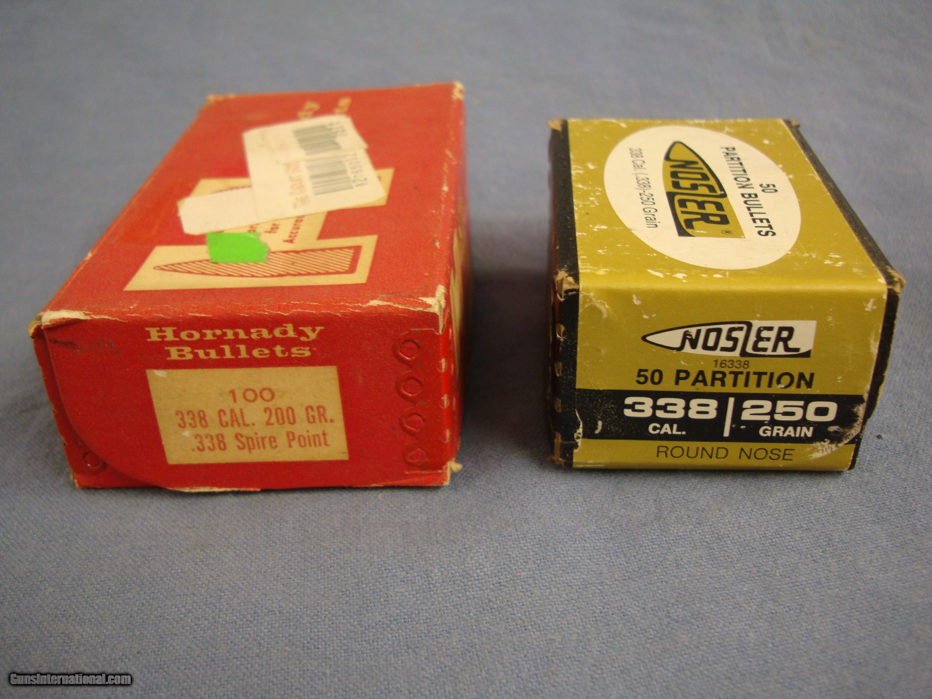 .338 Bullets. Nosler Partition 250 gr Round nose(Bx/50), Hornady 200gr