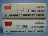 .22-250 Remington caliber, new, unfired Winchester brass. 2/boxes of 20 ea = 40 pieces. Free shipping. - 2 of 10