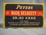 30-40 Krag, 18 rounds, vintage Peters 30USG 180 gr PSP Inner-Belted Bullet + box, + 1 Winchester round. Free UPS shipping. - 9 of 15