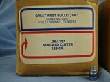 .357 158 grain Semi-Wadcutter cast bullets. 2-bx/500=1000 bullets. Great West Bullet, Inc. Free shipping by USPS Priority Mail - 2 of 3