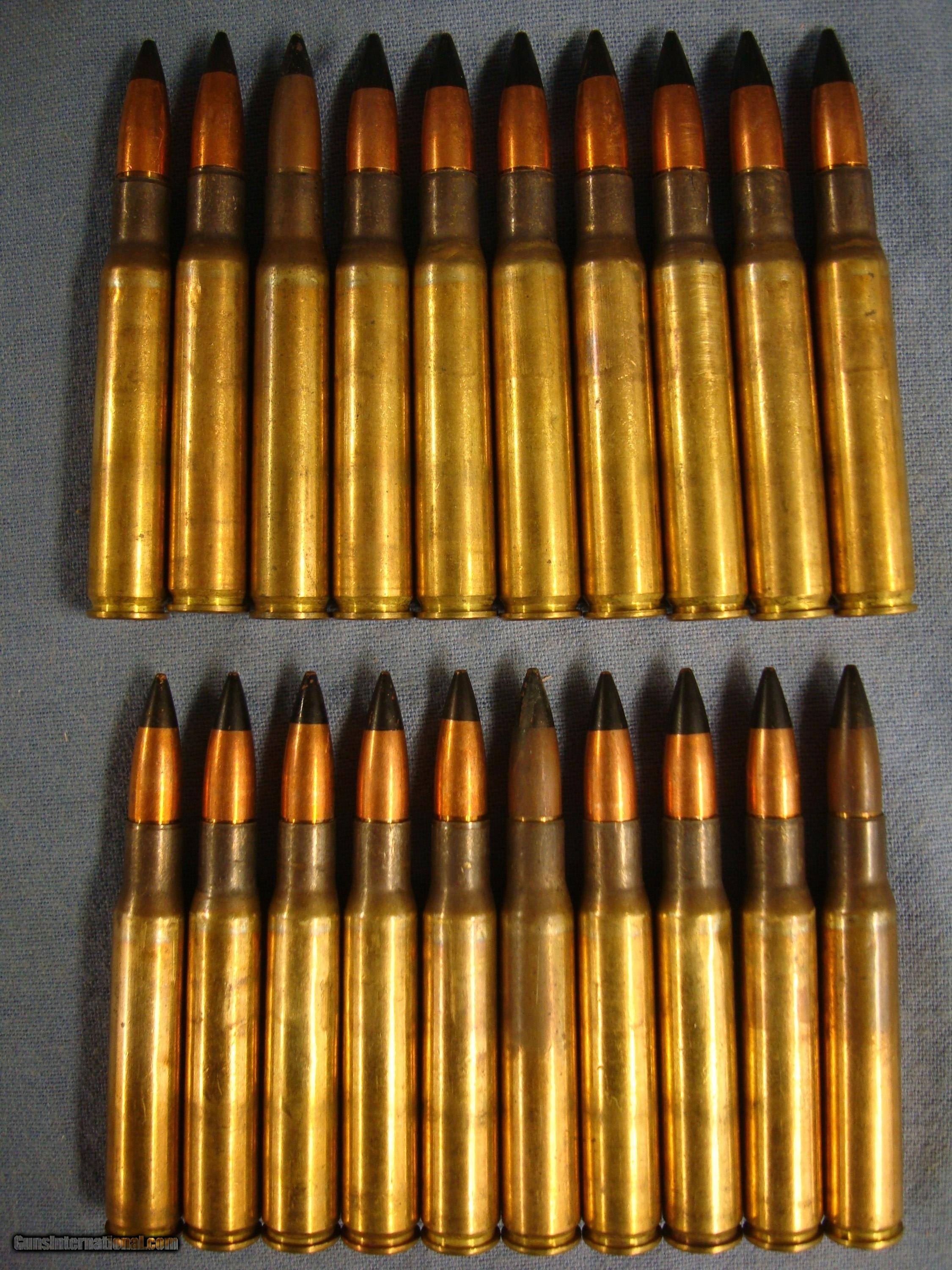 .30-06 black tip US military cartridges. 20 rounds head stamped LC 53 ...