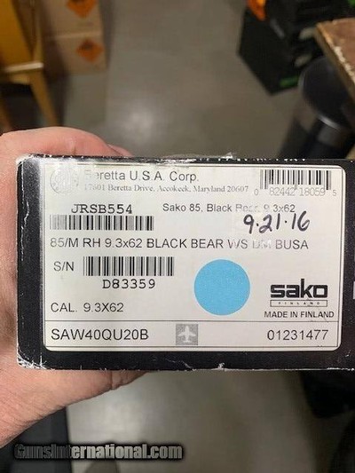 Sako Black Bear 85 M, 9.3x62mm + New Factory Stock - Image 13 of 14
