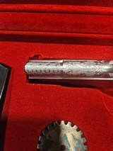 Colt Government 1911 Cattle Brand Hand Engraved 1 0f 50 Tyler Gun Works Rare Limited Edition Horn Grips Custom Walnut Case Chrome Finish - 5 of 9