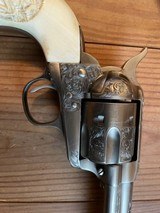 Colt SAA 1st Gen 44-40 Engraved Carved Ivory Antique Etched Panel - 7 of 11