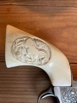 Colt SAA 1st Gen 44-40 Engraved Carved Ivory Antique Etched Panel - 6 of 11