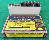 4 Vintage Western / Winchester Boxes + Ammo
.30-40 KRAG, .303 Savage, (2) .25-35 Winchester - 4 of 9